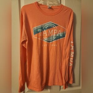 Fruit of the Loom Orange Long Sleeve Tee with Graphic Design
